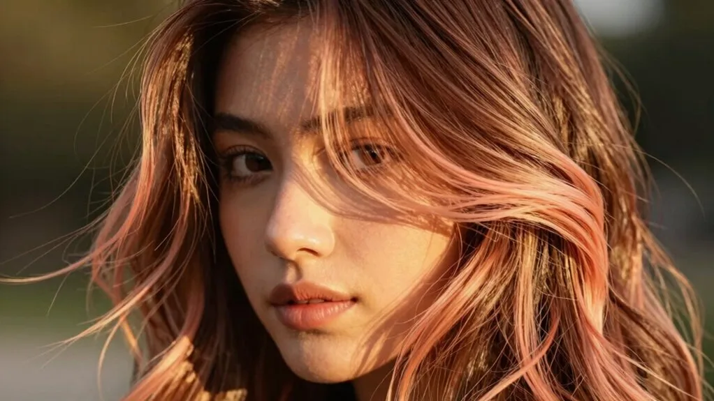 peachy highlights for warm tones