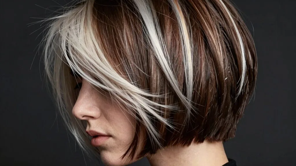 platinum highlights on brunette