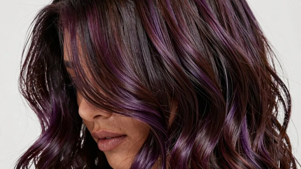 plum lowlights for dimensional depth