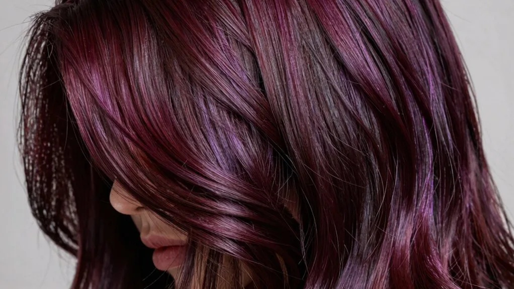 plum tinted brunette sophistication