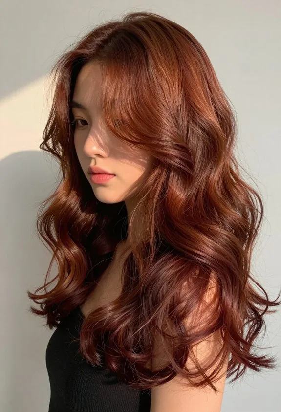 polished mahogany brown waves