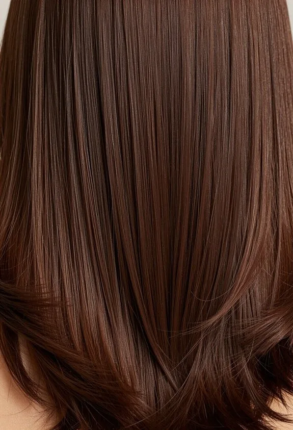 polished sleek brown hair