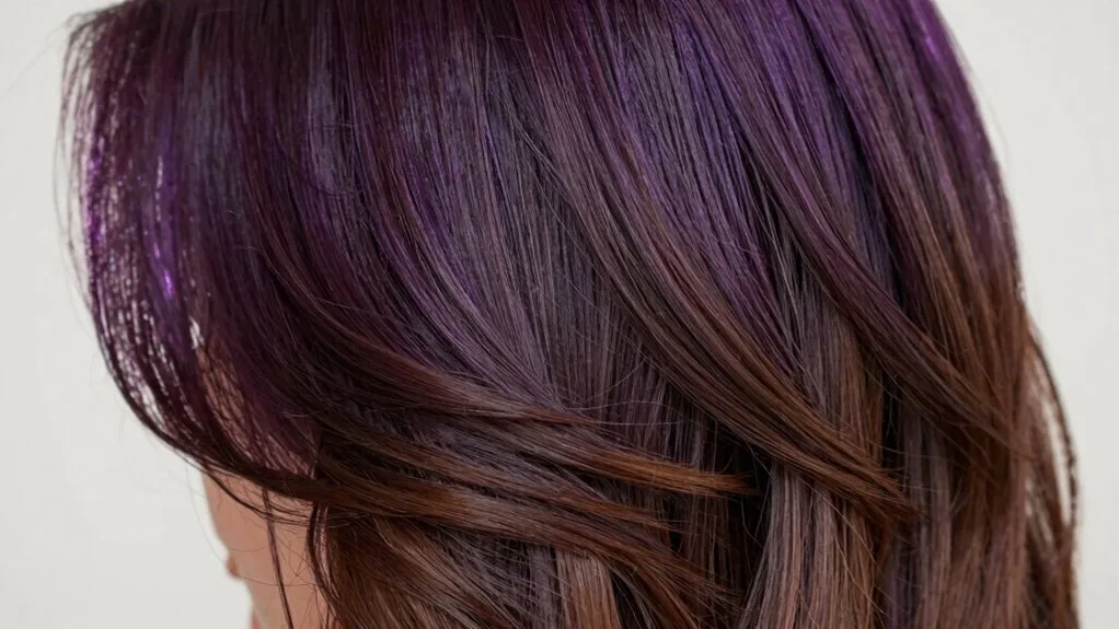 reverse ombr purple brunette