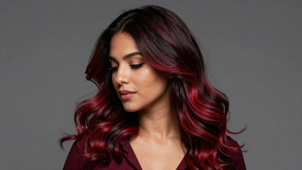 rich red burgundy peekaboos