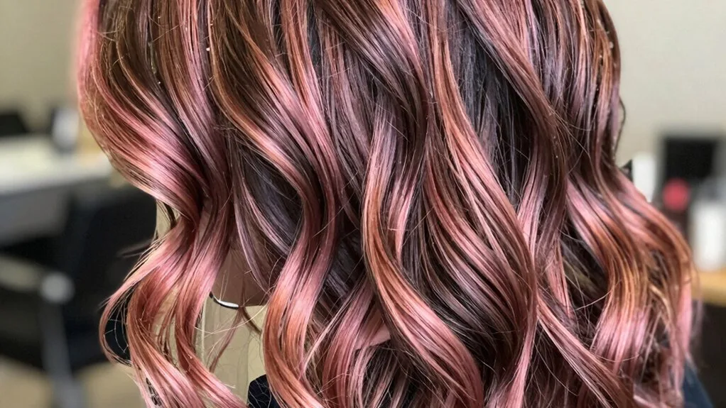 rose gold balayage for brunettes