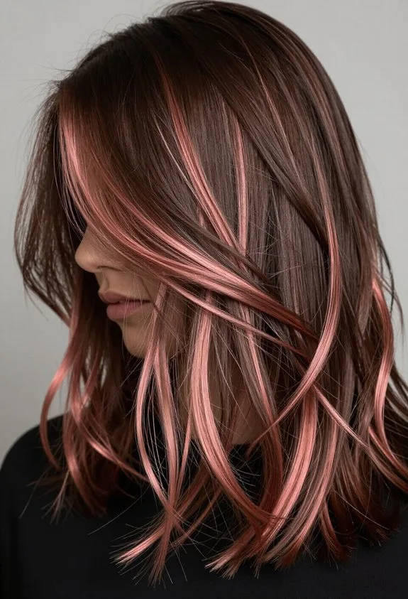 rose gold balayage highlights