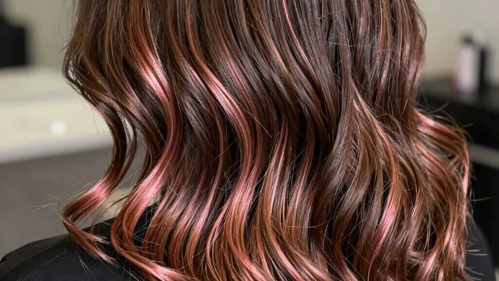 rose gold peekaboo highlights