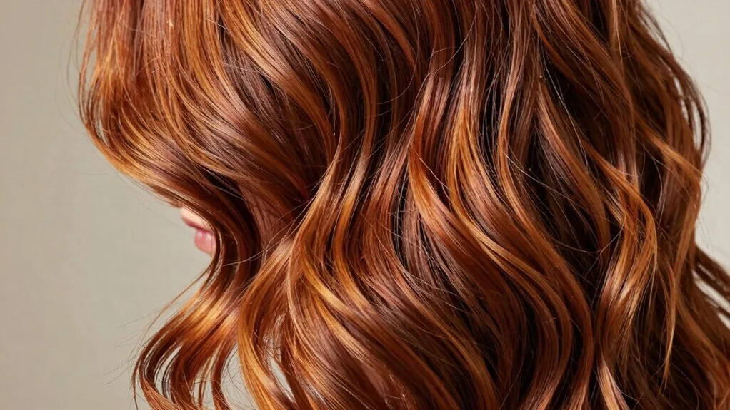 seamless copper balayage highlights