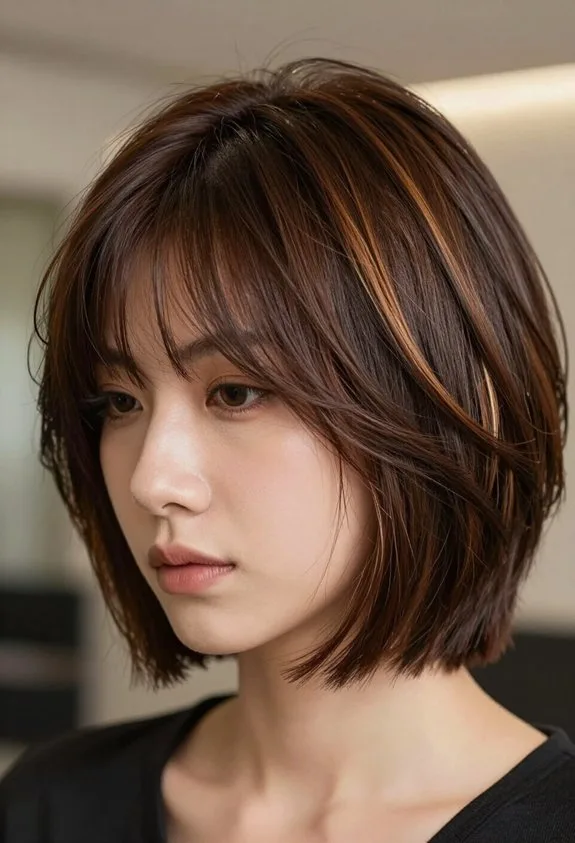 short layered brown hairstyle