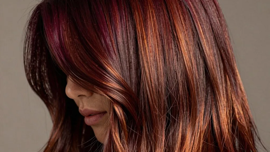 sophisticated mahogany hair transition