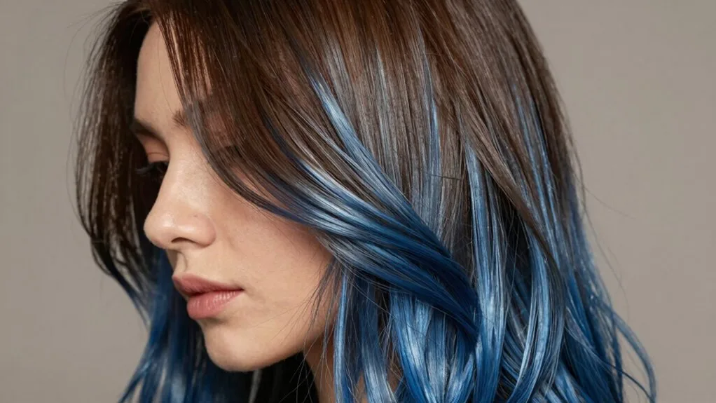 sophisticated metallic blue tones