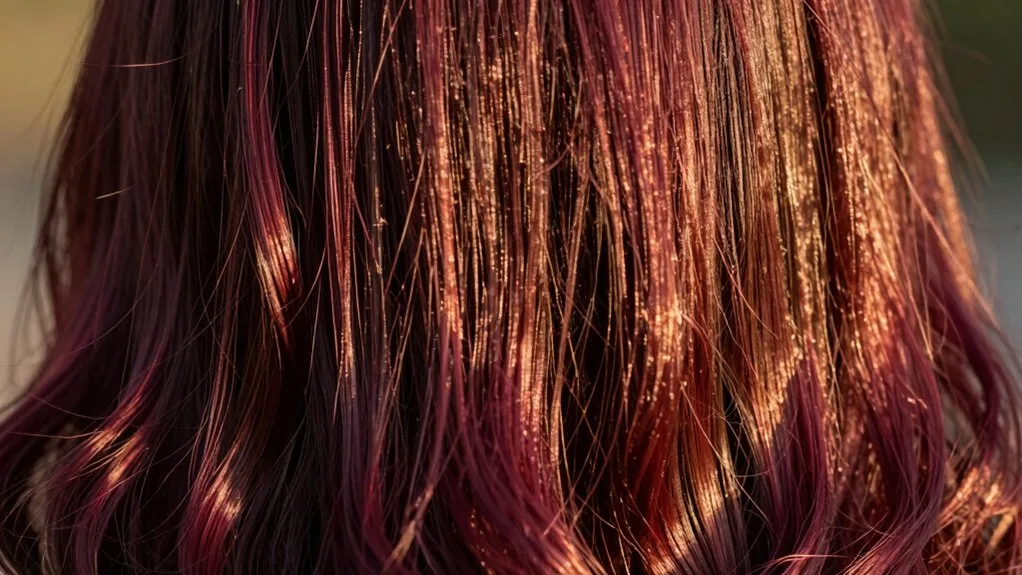 sophisticated wine red hair