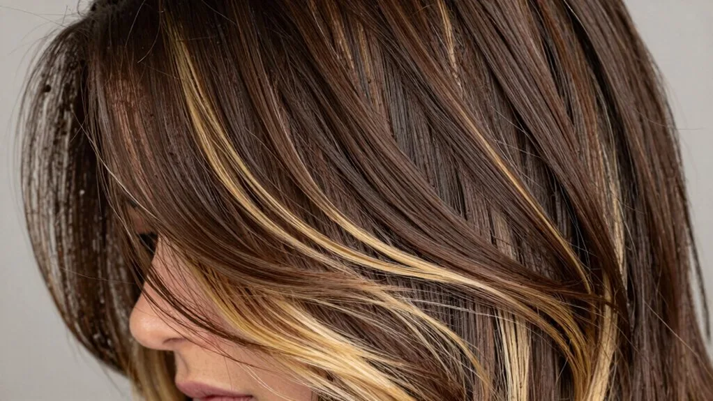 subtle blonde peekaboo highlights