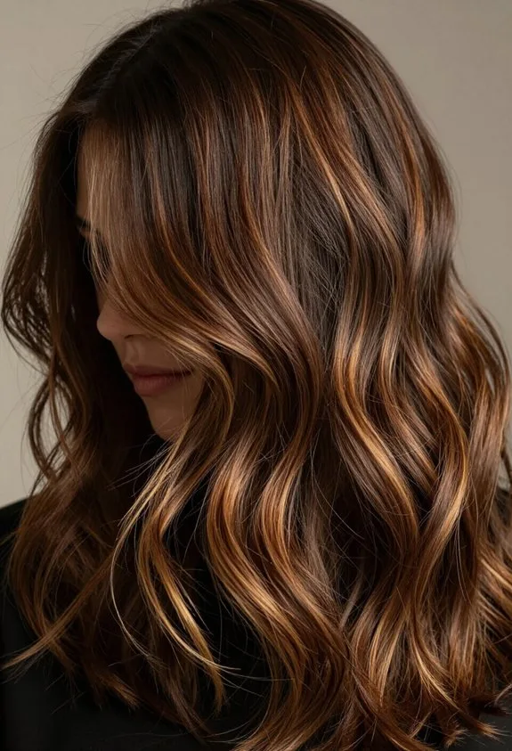 subtle dimensional brunette highlights