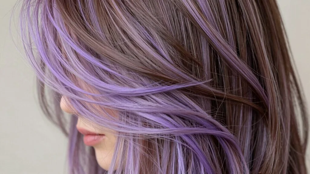 subtle pastel periwinkle highlights