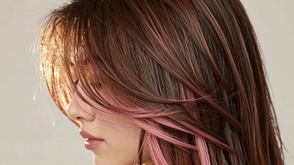 subtle soft pink balayage