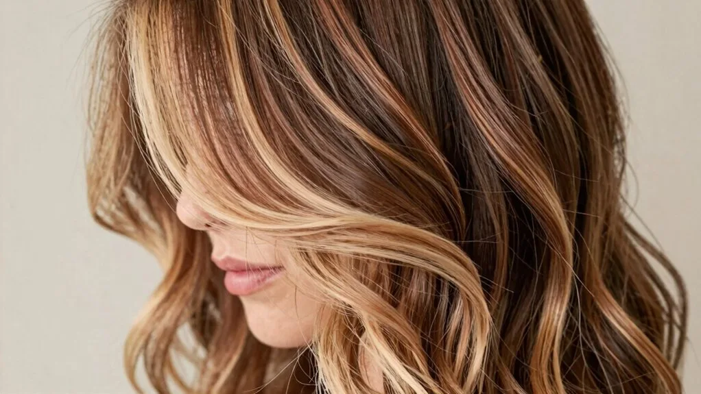 sun kissed champagne highlights for brunettes
