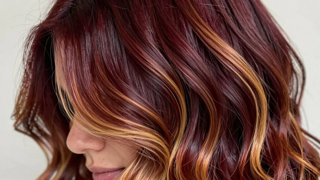 sun kissed cherry cola balayage