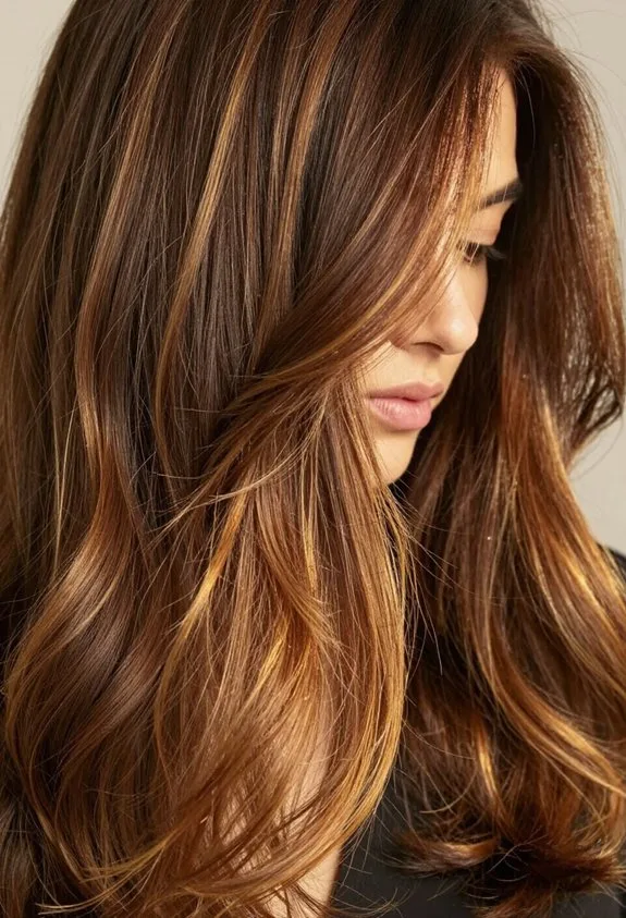 sun kissed honeyed brunette hair
