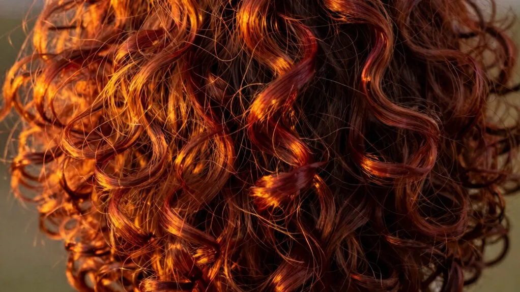 sunset orange peekaboo highlights