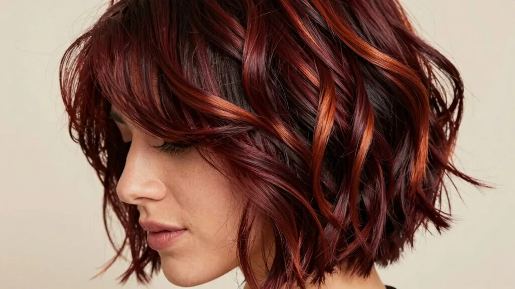 textured bobs with cherry cola
