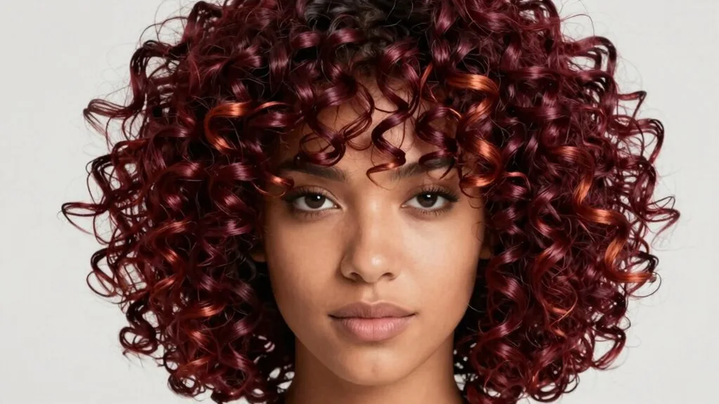 vibrant coily cherry tones