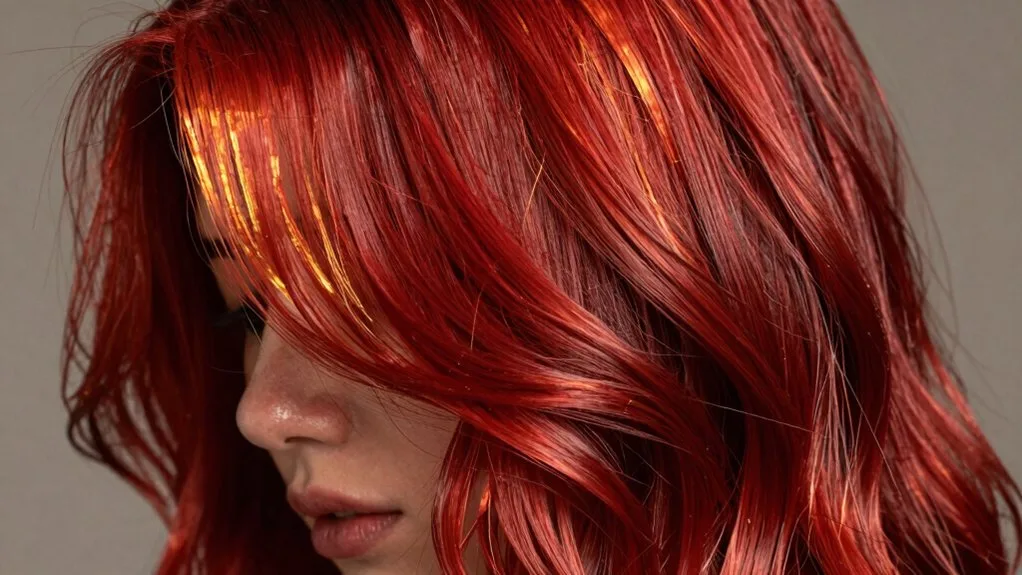 vibrant crimson hair color