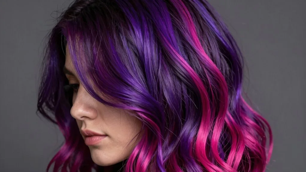 vibrant magenta tinted purple transformation