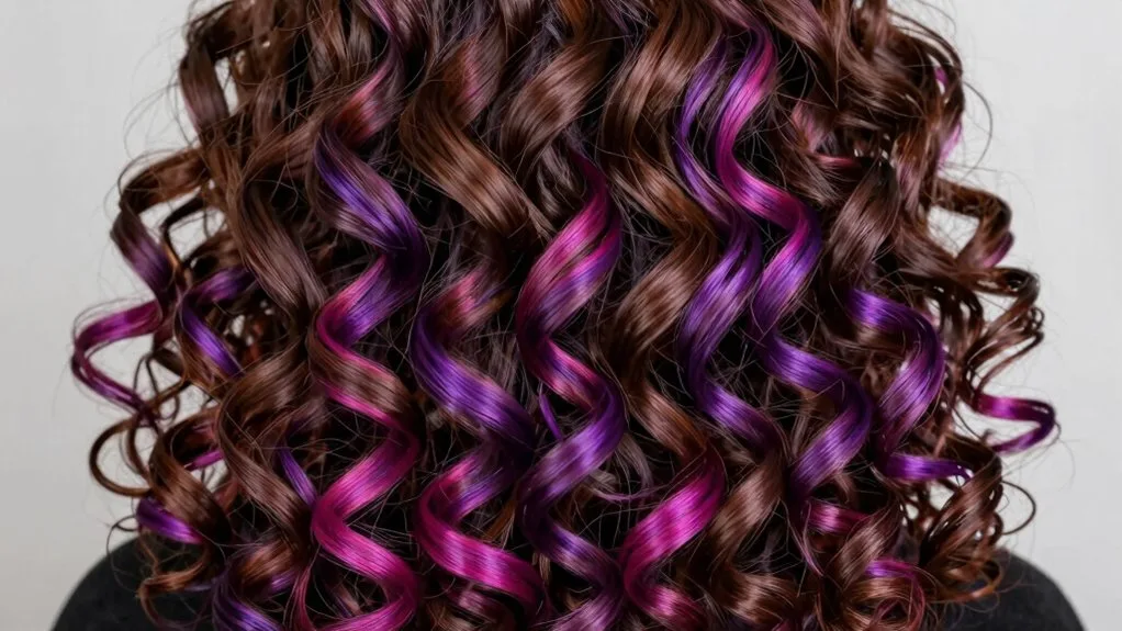 vibrant purple curly peekaboo