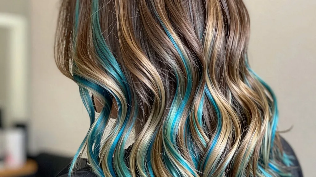 vibrant teal blue hair transformation