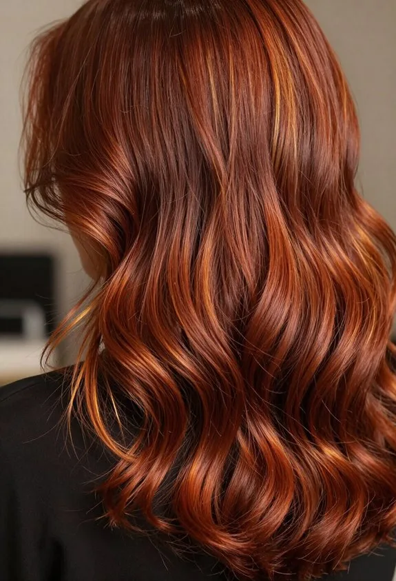 warm auburn balayage highlights
