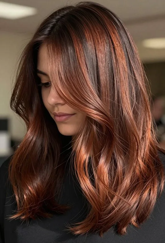 warm auburn balayage highlights