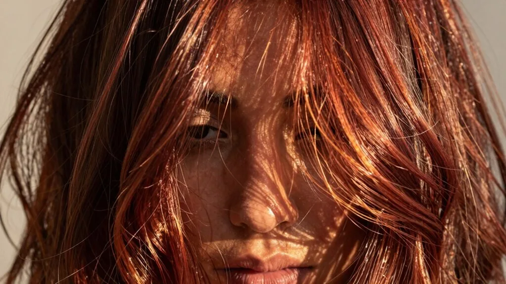 warm auburn highlights enhance depth