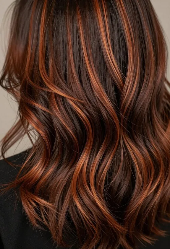 warm auburn highlights enhance sophistication