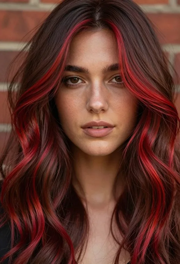 warm brick red highlights