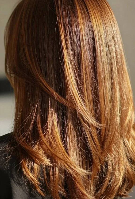 warm caramel brown highlights