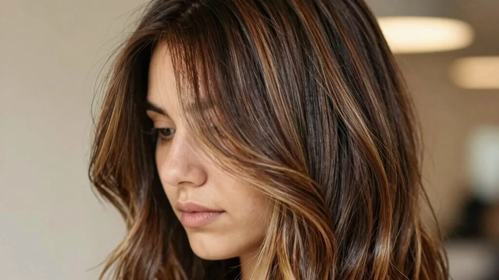 warm caramel highlights for dimension