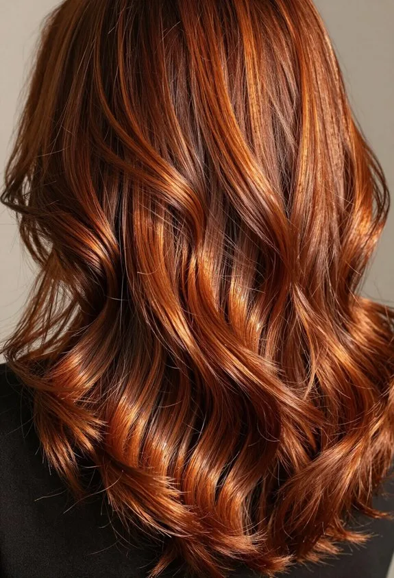 warm copper streaked cinnamon brown