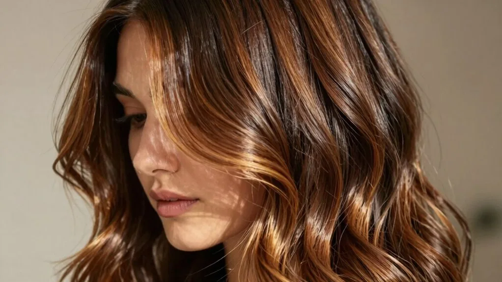 warm dimensional caramel highlights