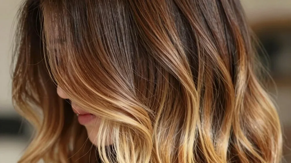 warm dimensional ombre color