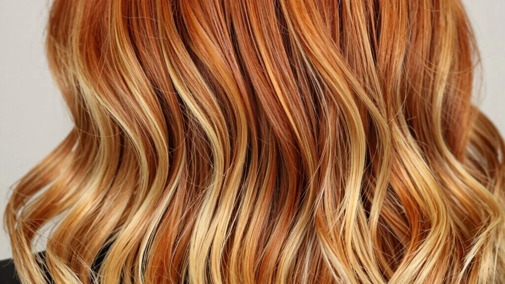 warm ginger blonde balayage