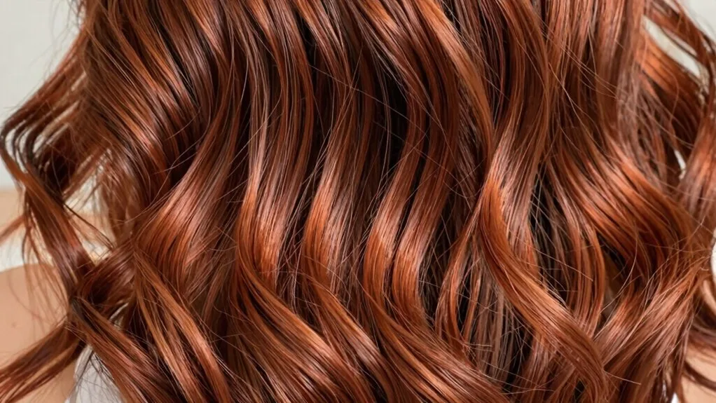 warm toned metallic peekaboo highlights