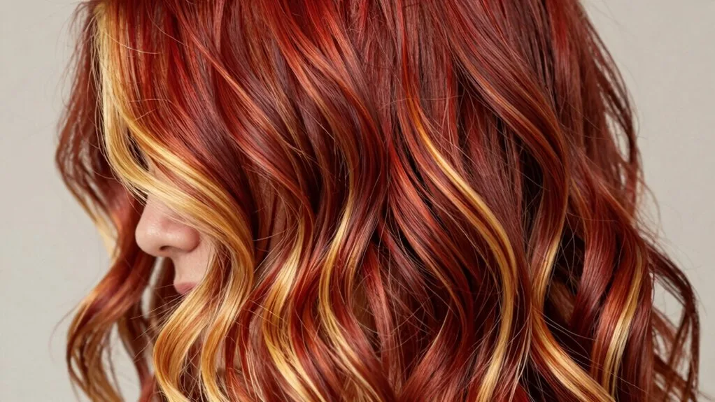 warm toned strawberry blonde highlights
